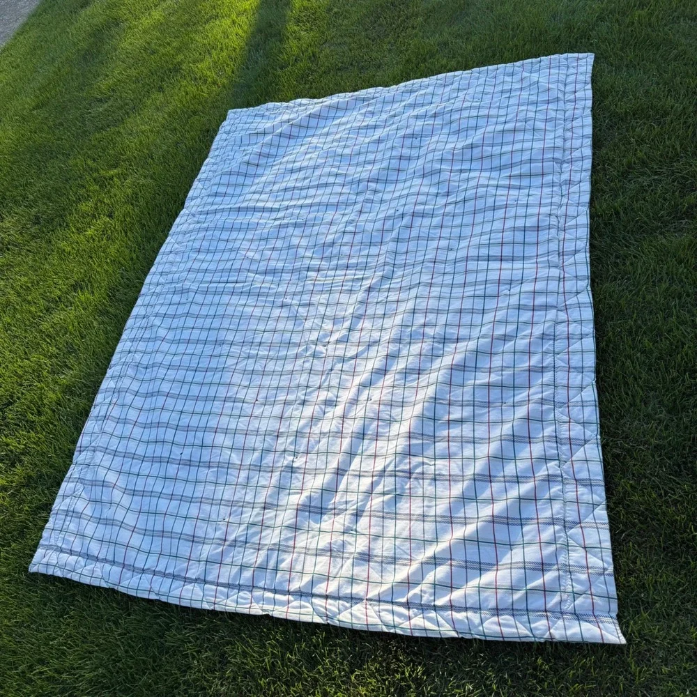 Handmade Patchwork Tied Quilt Red Plaid Floral Farmhouse Cottagecore 60x80 Throw